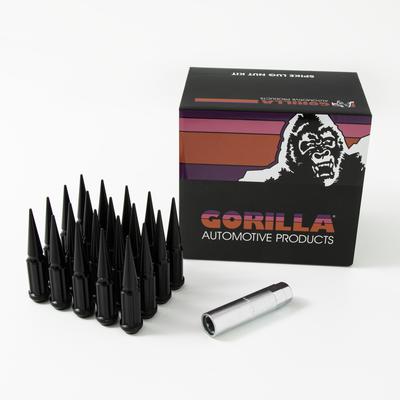 Gorilla Automotive 20-Piece 9/16" Spike Lug Nut Kit (Black) - SPK5-00916B